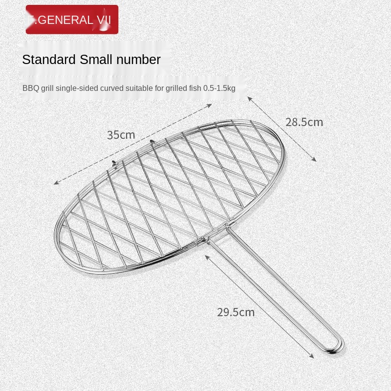 Grilled Fish Clip Stainless Steel Grilled Fish Rack Grilled Fish Mesh Clip Barbecue Wire Plywood round Barbecue Tools: Grey