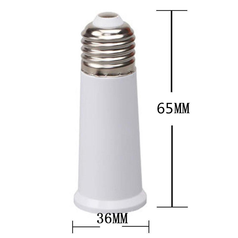 Adaptador de conversión de casquillo de bombilla, Base de enchufe extensible de 65mm, a E27 E27, convertidor