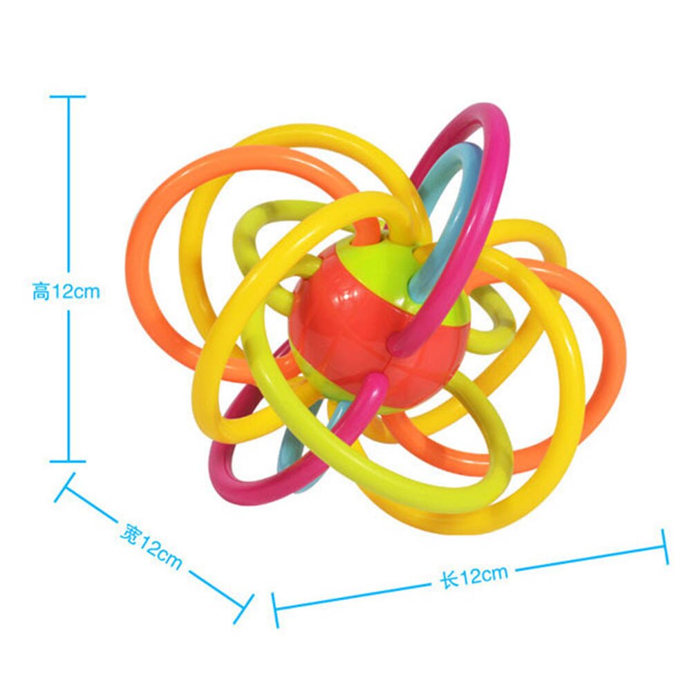 color random Baby Rattles Toys Develop Intelligence Baby Toys 0-12 months Bell Ball Baby Grasping Toy Plastic Hand Bell Rattle