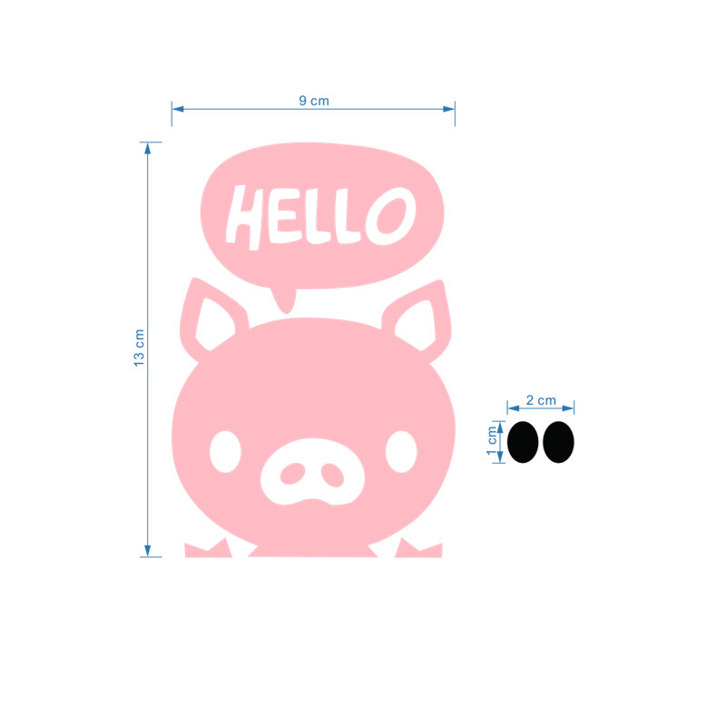Lovely Pink Piggy Say "Hello" Switch Stickers Outlets Decorations Diy Cartoon Wall Vinyl Home Decals Animals Pig Mural Art