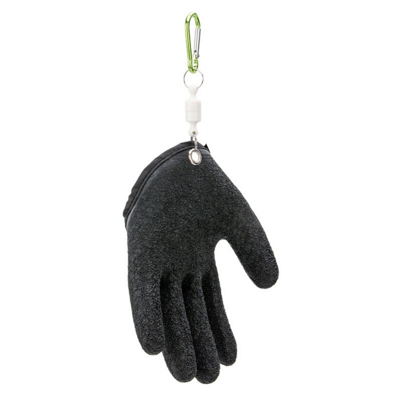 1 stk fiskehandske med magnetudløsning fisherman catch fish handsker skære- og punkteringsbestandige anti-skrid latex fisk: Tilbage som billede