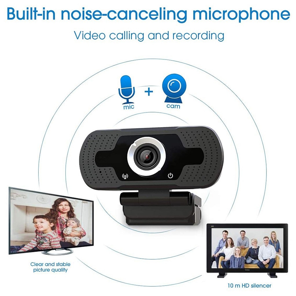 Carprie Full Hd 1080P Webcam Desktop Pc Video Calling Webcam Camera Met Microfoon Веб Камера С микрофоном