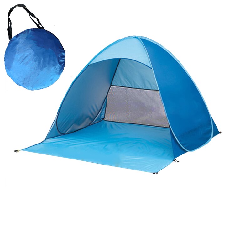 Outdoor Recreation Tourism Tents Automatic Packable Camping Tent UV-protection Pop Up Beach Tent Waterproof Mini Tent: double blue