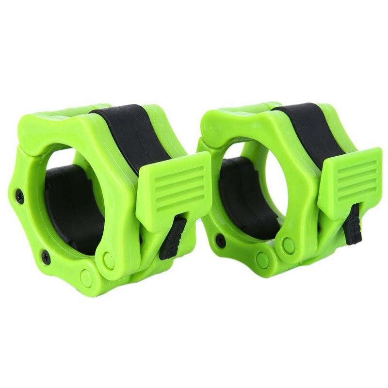 2 Inch Weightlifting Bar Locks Barbell Clamp Collars Clips Fitness Gym Training: Green