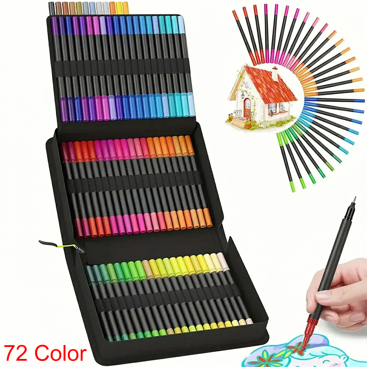 Marcadores de punta de pincel de 72/120/168 colores, marcadores artísticos, bolígrafos de pincel de doble punta, marcadores para colorear para libro de colorear, bolígrafos de pincel para letterin: BLANCO