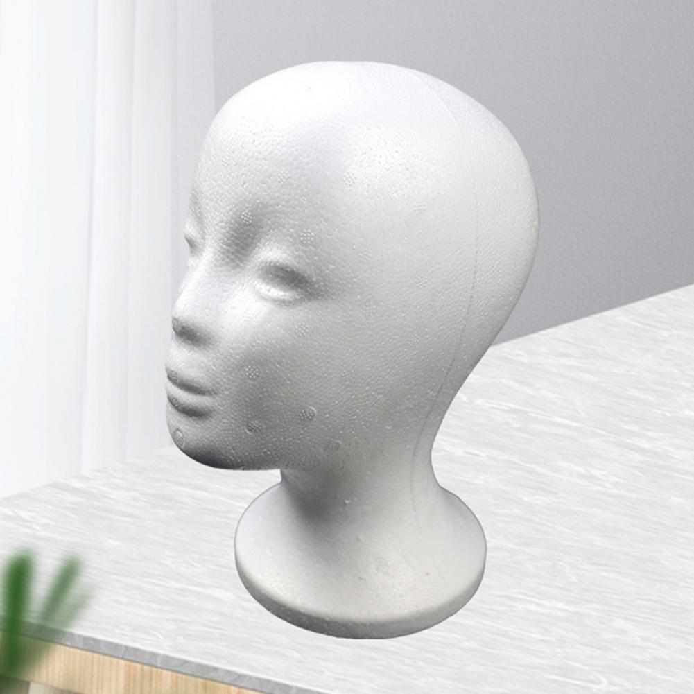 Présentoir de perruque synthétique en polystyrène, modèle universel, tête facile à utiliser