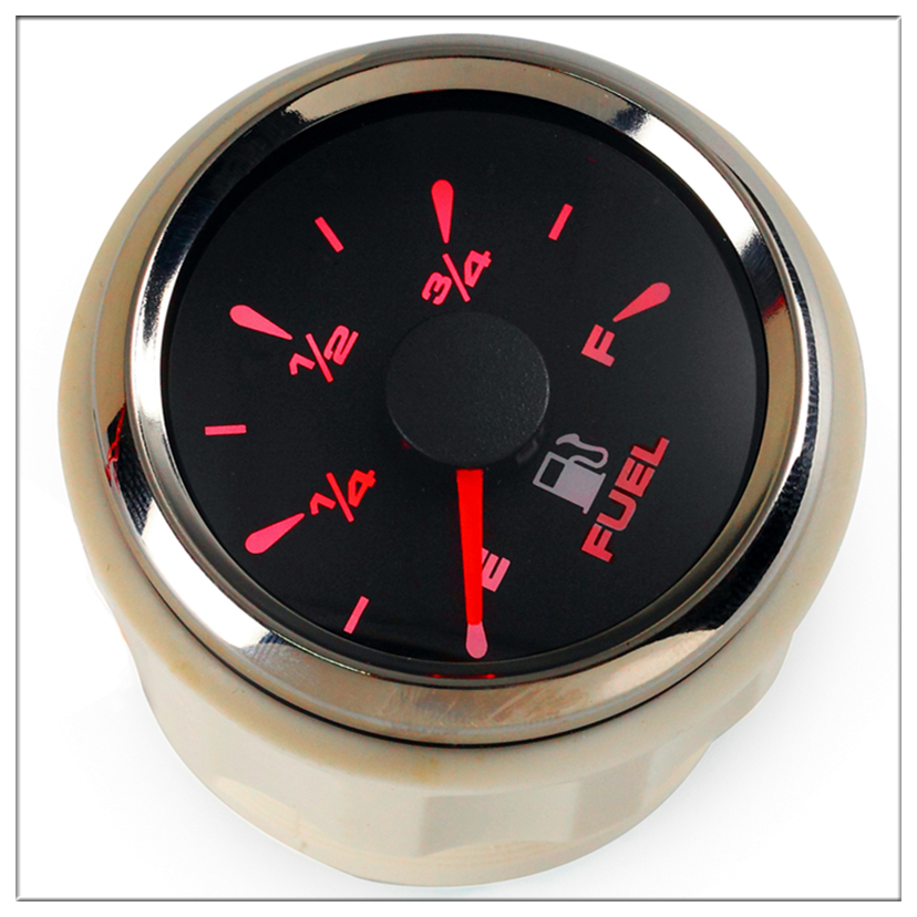 Boot Brandstofmeter 52mm Meter Olie Tank Niveau Indicator Zwart Wit Gezicht fit Auto Vrachtwagen Boot met 8 kleur Backlight 9-32 v