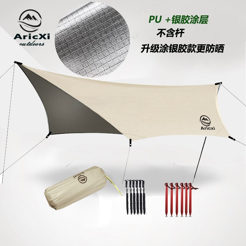 Aricxi – pare-soleil de plage 3.6x2.8m, bâche, tente, ombrage, ultraléger, UV, auvent de jardin, hamac de Camping en plein air, pluie et mouche