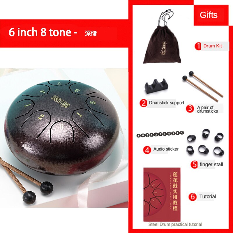 6-10 tommer tunge tromme mini 8- tone stål tunge tromme c nøgle hånd pan tromme med tromme malletter bærepose percussion instrument: Shenchu