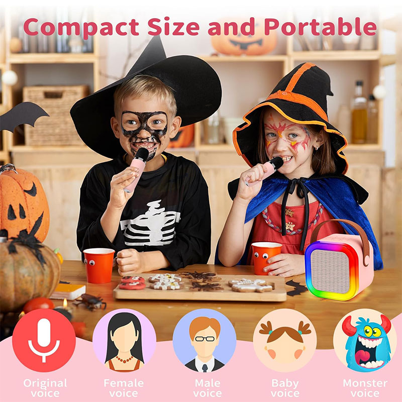 Micrófonos profesionales para niños para cantar, caja de sonido BT, Mini altavoz Blootooth, máquina de Karaoke, conjunto completo de equipo Bluetooth para el hogar