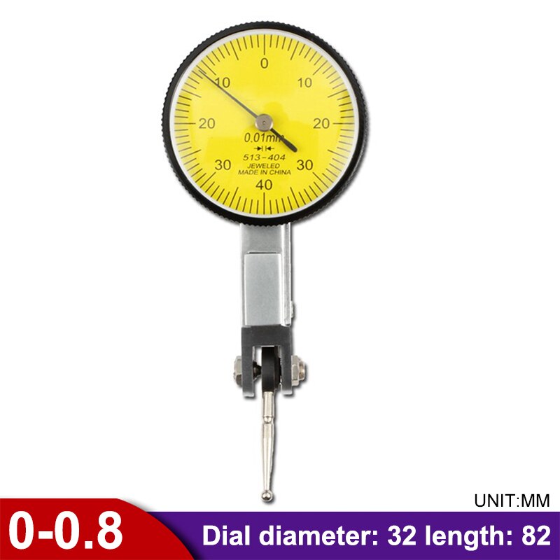 350mm Universal Large Dial Indicator Magnetic Stand Base Holder 0-0.8mm 0.01 Dial Test Comparator For Equipment Calibration: 0-0.8mm