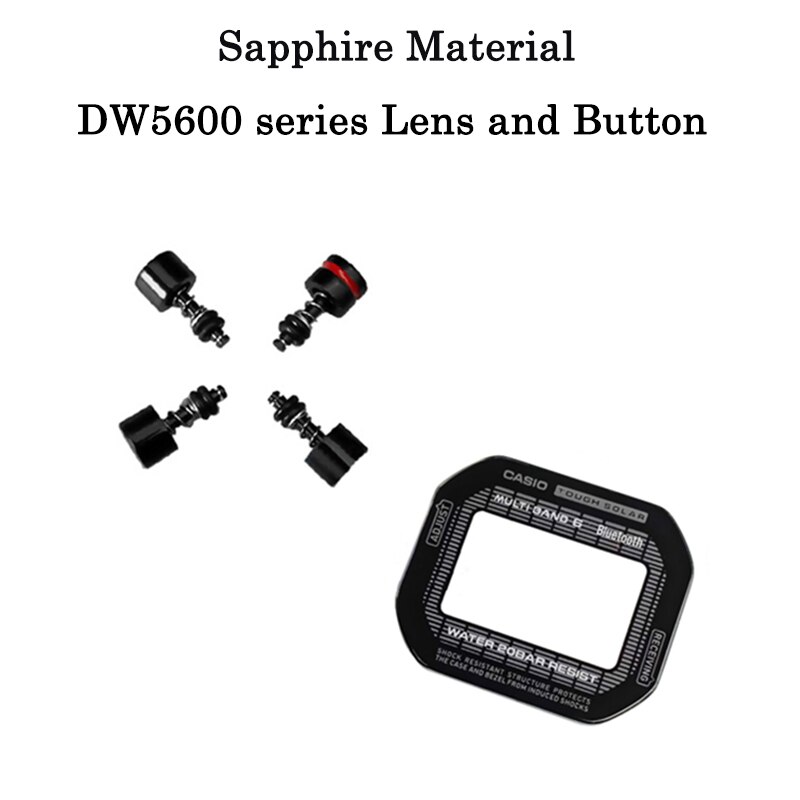 Watch Bezel Strap for Casio G-SHOCK DW5600 DW5610 GW-B5600 G5600E gwm5610 Mod Mecha Steel Titanium Watchband Case Accessories: Lens Button