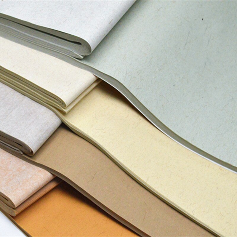 Lange Vezels Hennep Papier Halve Rijp Batik Xuan Papier Seal Officiële Script Borstel Kalligrafie Schilderen Retro Planten Vezels Rijst papier