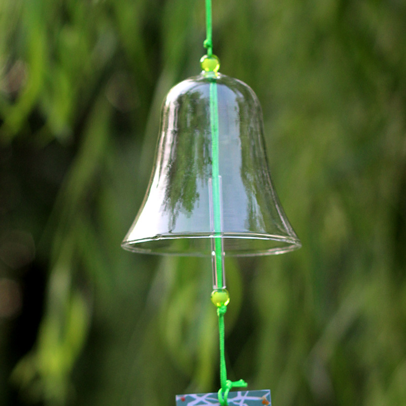 Vidro transparente Wind Chime, DIY Graffiti pintados à mão Wind Chime, adequado para decoração ao ar livre, Festival da Primavera: Cáqui escuro