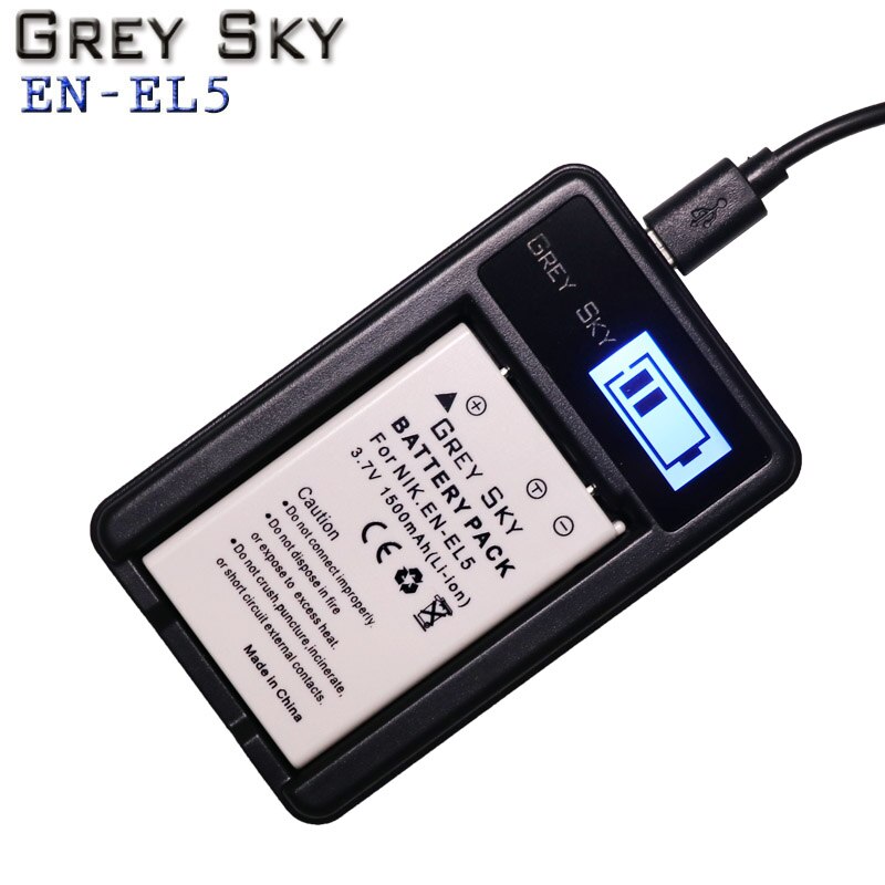 EN-EL5 EN EL5 ENEL5 batería + cargador USB LCD para NIKON Coolpix P530 P520 P510 P100 P500 P5100 P5000 P6000
