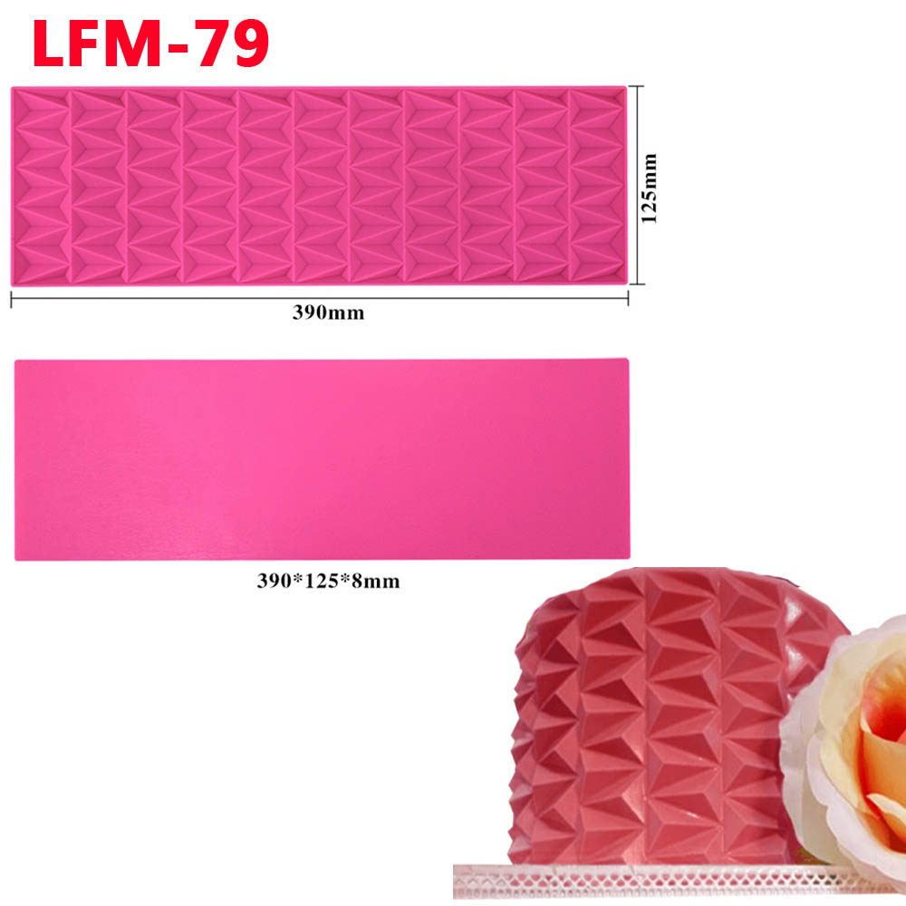 3D Origami Silicone Cake Lace Mold Fondant Moulds Cake Decorating Tool Border Decoration Lace Mold kitchen Bakeware: SKY BLUE