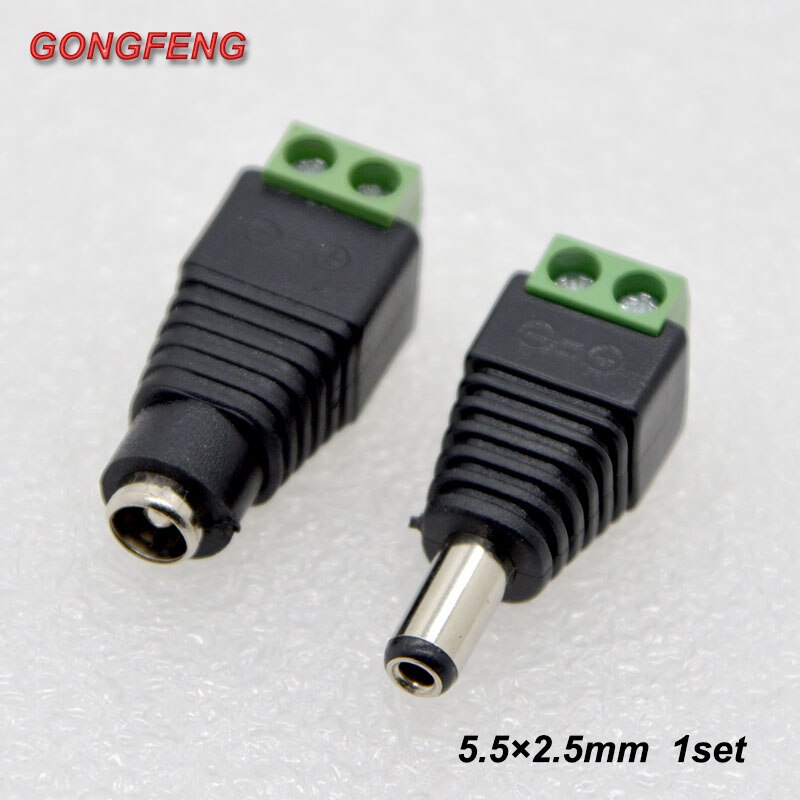 5sets DC Power Socket 5.5X2.1,5.5X2.5 mm 12V DC Power Interface Male And Female Plug Connector Special