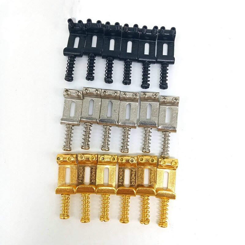 6 Roller Bridge Pull String Code Electric Guitar Saddle for Stratocaster Telecaster Electric Guitar Accessories Silver