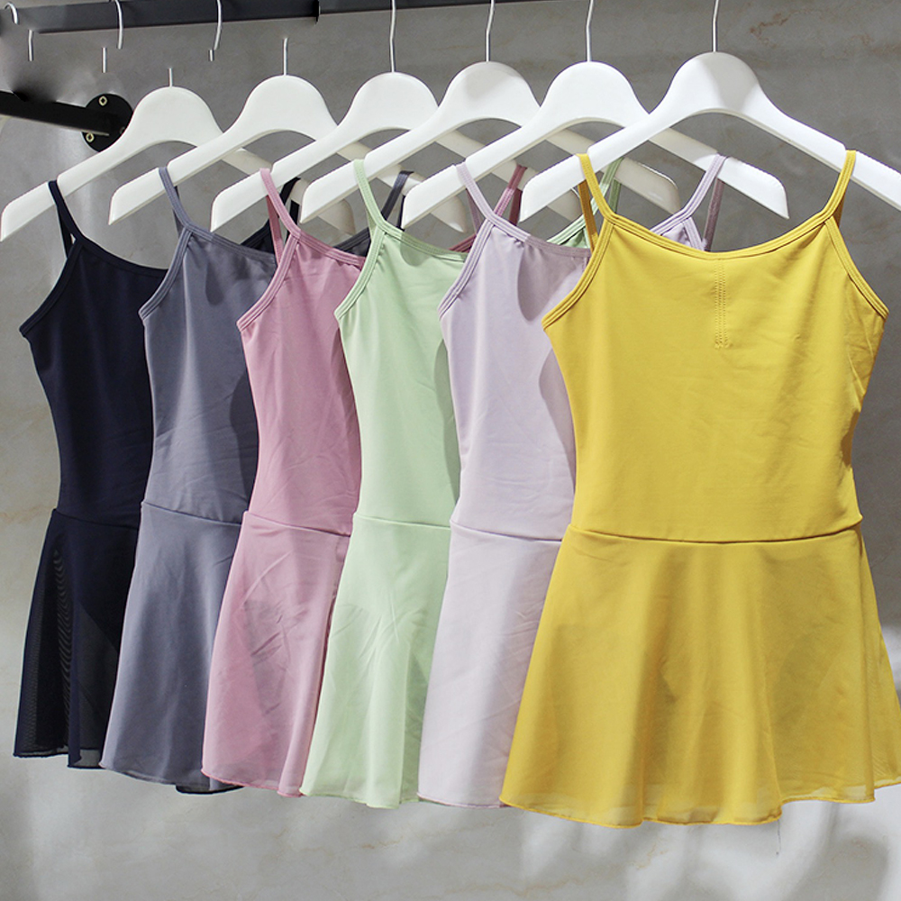 Zomer Dansen Jurk Voor Kinderen Meisje Backless Dans Turnpakje Met Rok Voor Etnische Ballet Dans Kostuums Gymnastiek Spaghetti Band