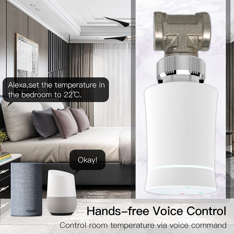 Tuya TRV ZigBee 3.0 Radiator Actuator Valve Smart Programmable Thermostat Temperature Heater Work With Alexa Voice Control