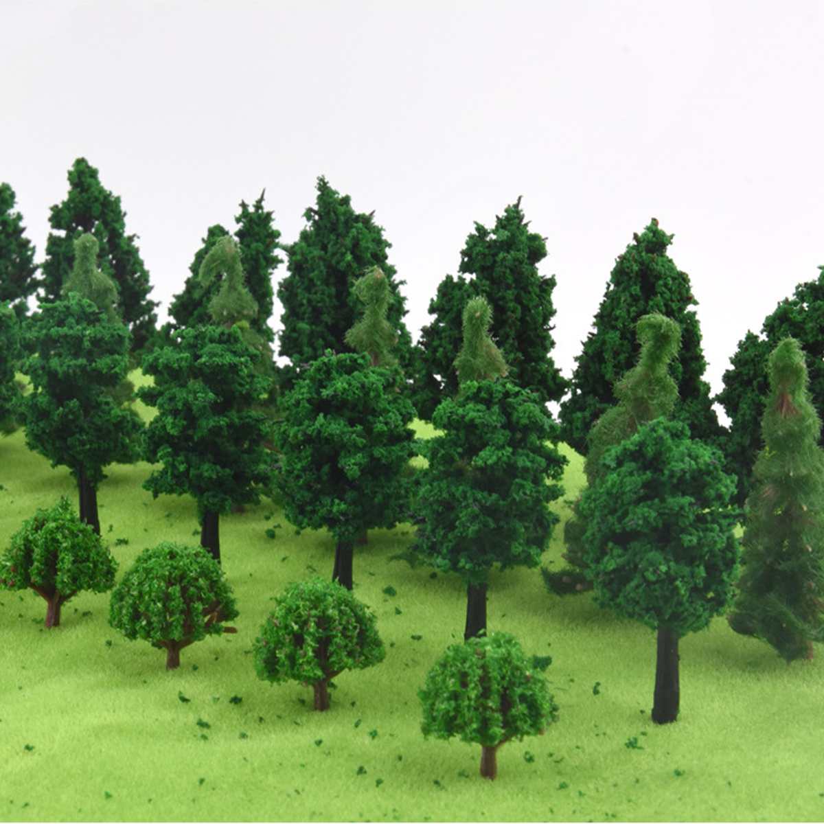 40pcs DIY Handmade Plastic Miniature Model Trees For Building Garden Railroad Layout Scenery Landscape Accessories Toys for Kids