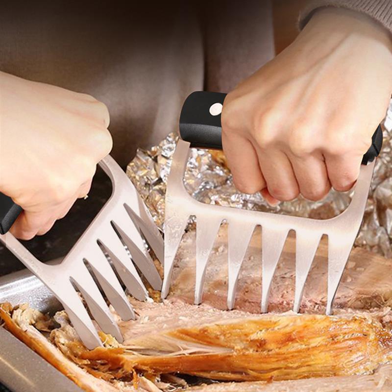 2pcs Barbecue Paws Meat Claws Pulled Chicken Shredder Pork Handler Carving Forks BBQ Grill Meat Handler Kitchen Forks Tool