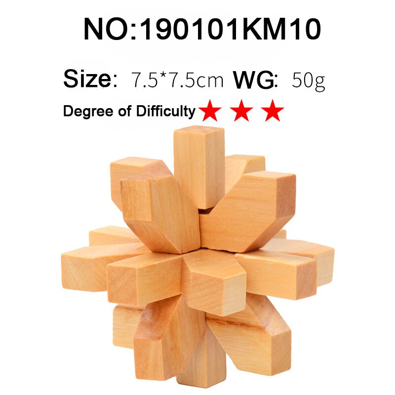 Neue Kommen 3D Puzzles Gehirn Teaser Luban Kong Ming Lock Verriegelung Geistigen Pädagogisches Spiel Holz Spielzeug Für Kinder Kinder: 190101KM10