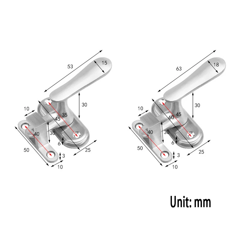 Stainless Steel Doors and Windows Sash Lock Window Latch Handle Sliding Window Handle Security Hasp Hardware Fittings