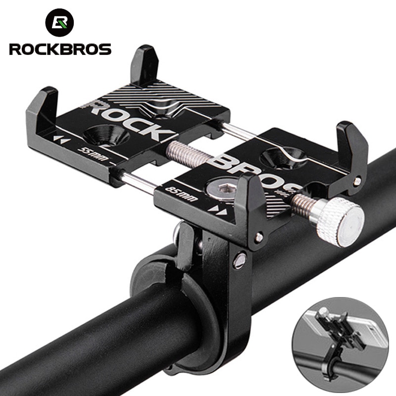 Rockbros Fiets Telefoon Houder Aluminium Verstelbare Moto Telefoon Mtb Fiets Phone Holder Stand Fiets Accessoires Voor 3.5-6.2"