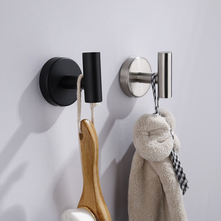 3M Sticker Adhesive Stainless Steel Wall Mount Robe Hook Door Clothes Coat Hat Hanger Bathroom Towel Hook Rack Free Nail Install