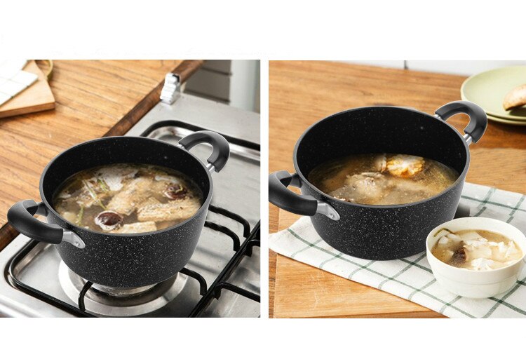 20 22 24 cm öron förtjockade allmänt bruk sopppanna fruktpanna non-stick utan ångor köksredskap köksredskap gryta nudelgryta