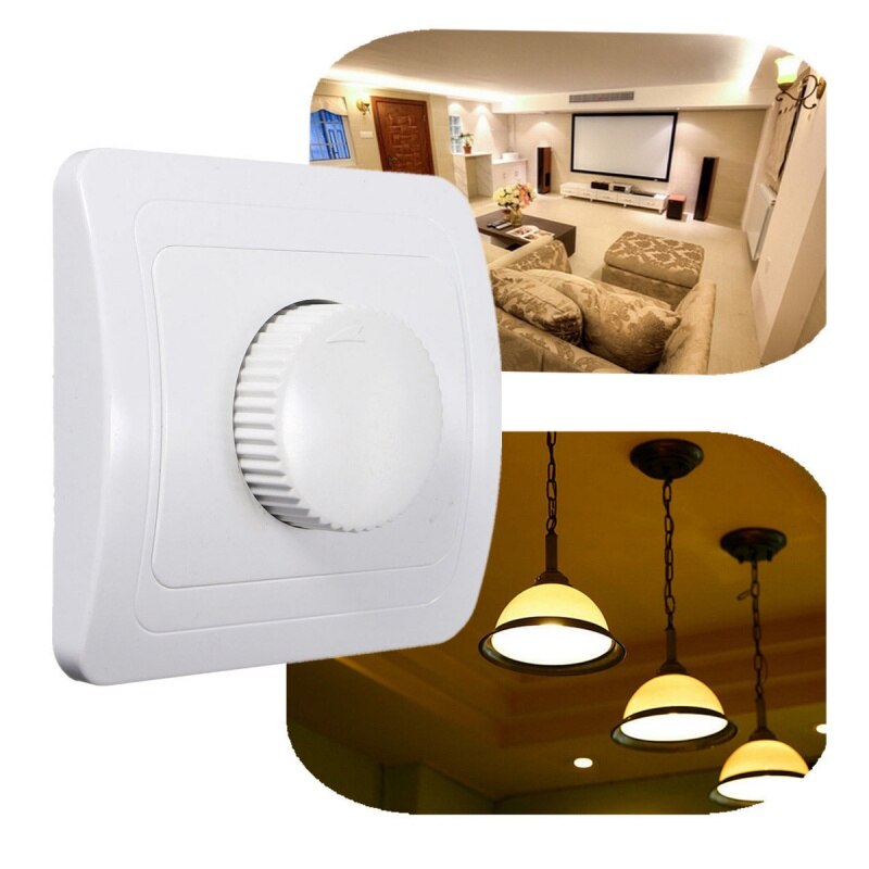 220V/250V Adjustable Controller Dimmer Switch For Dimmable Light Bulb Lamp White