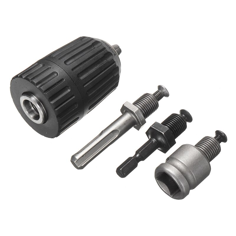 4Pcs 1/2-20UNF Drill Chuck 2-13MM Keyless Drill Chuck with 1/2" Hex Square Adaptor Power Tool Part For Impact Wrench Drill