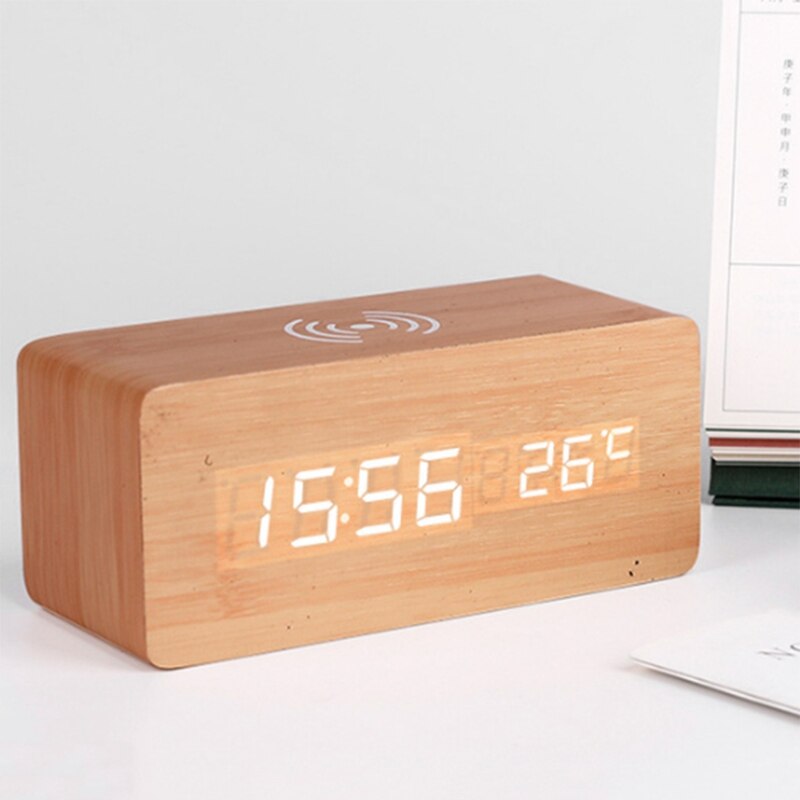 AP68-Alarm Clock with for Qi Wireless Charging Pad for iPhone Sound Control