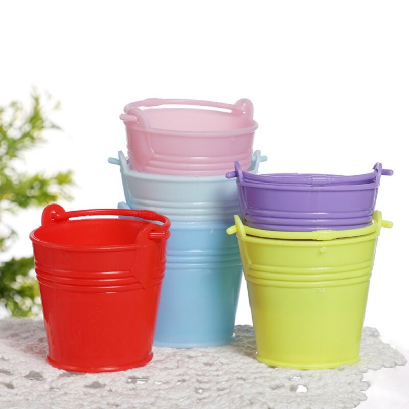 Small Plastic Bucket Tinplate Mini Keg Barrel Outdoor Garden Watering Flower Container Bathroom Kitchen Household Water Bucket l