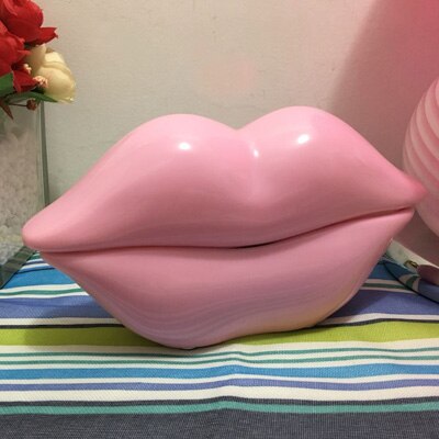 landline Mini Telephone Red pink rose Lips Kiss Portable Corded phones for children lady home fixed telephone bedroom: Pink