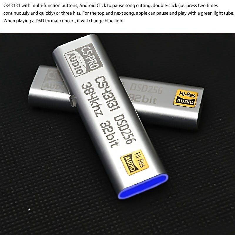 Typ-c-  to 3.5mm- dsd -256- kopfhörerverstärker-adapter dac tragbar usb cirrus logic hifi für ios win 10 pc