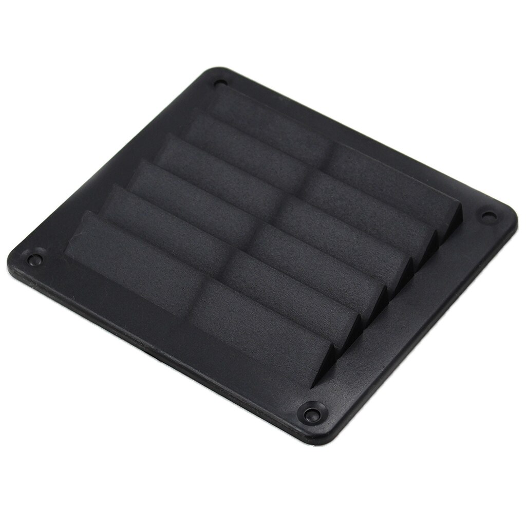 ABS Plastic Stamped Louvered Vent for Marine Boat Yacht Caravan - Rectangular - 140x126mm/ 5.5'' x 5'', Black