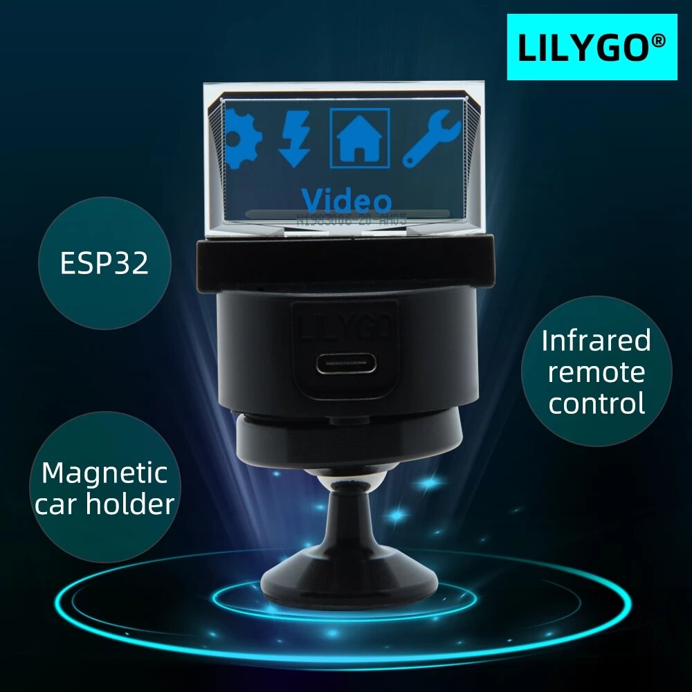 LILYGO TTV transparent screen OLED infrared remote control programmable mini TV ESP32 for Arduino micropython programming