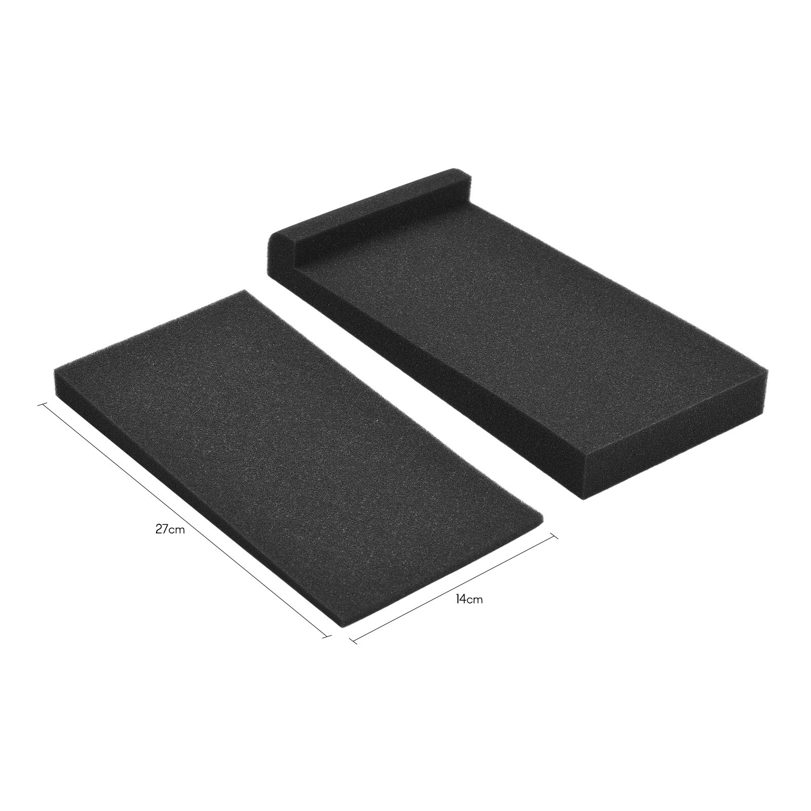 Almohadillas de aislamiento de espuma de aislamiento acústico de alta densidad, 30x27cm, área utilizable para altavoz de Monitor de estudio, 2 paquetes: 27 X 14cm