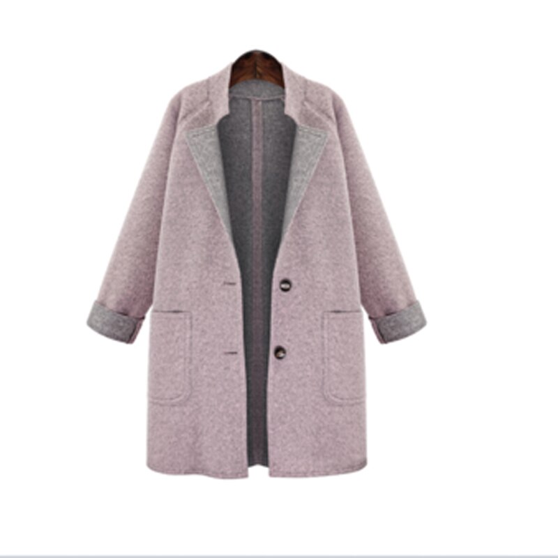 Høst vinter dame jakker tynn dame kåpe og jakke pluss størrelse 4xl kvinnelig yttertøy løs ull og blandinger basiskåper cardigans  ke900