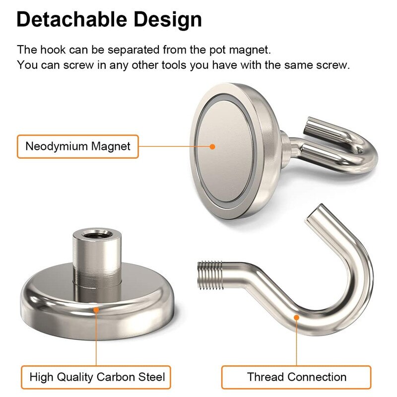 10 Stuks Magnetische Haken Sterke Hold Neodymium Magneten Haken Opslag Magneten Kantoor Zware Thuis Keuken Werkplek Zuig Gereedschap