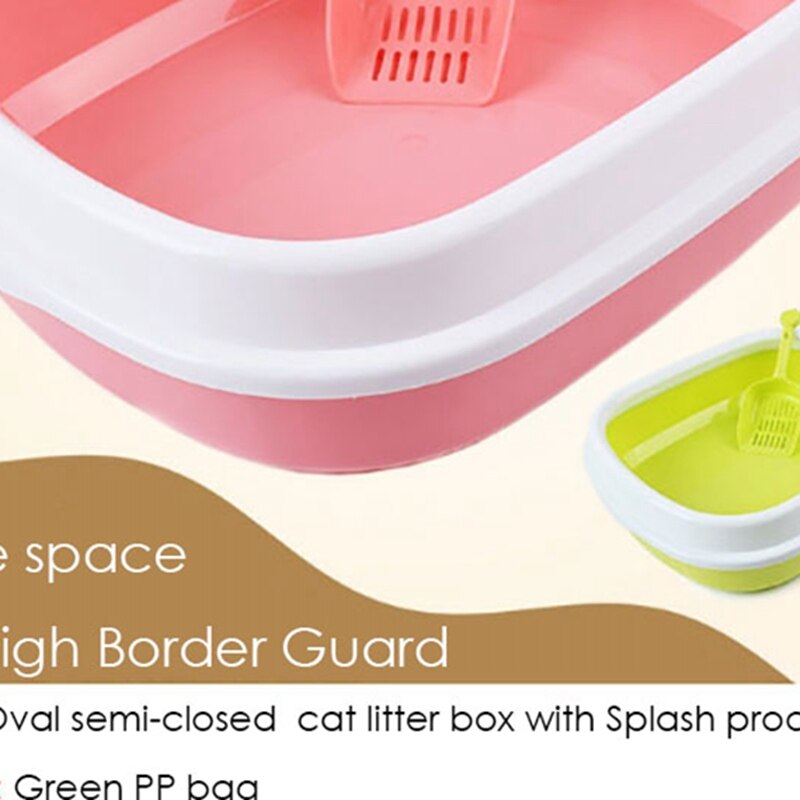 Cat Litter Box Toilet For Sandbox Cat Litter Box Cat Sand Basin Semi - Enclosed Anti - Splash Oval Anti Splash Plastic Tray