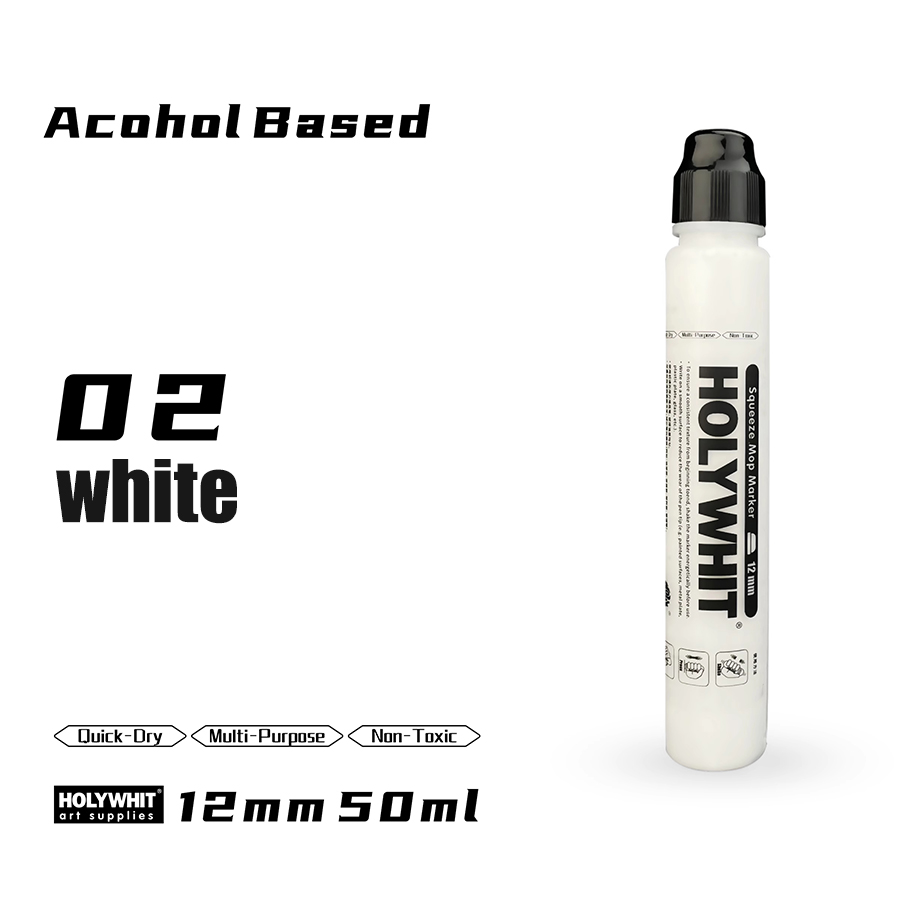 50ml graffiti pływ długopis Farba na bazie oleju Podpis Okrągła końcówka Zakreślacz Wodoodporny 12mm farba długopis znak Malowanie ścian: BIAŁY