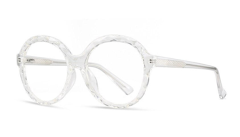 Lunettes en plastique titane pour femmes, monture ronde en cristal, coupe optique, à la , pour ordinateur, 47341: C3 clear
