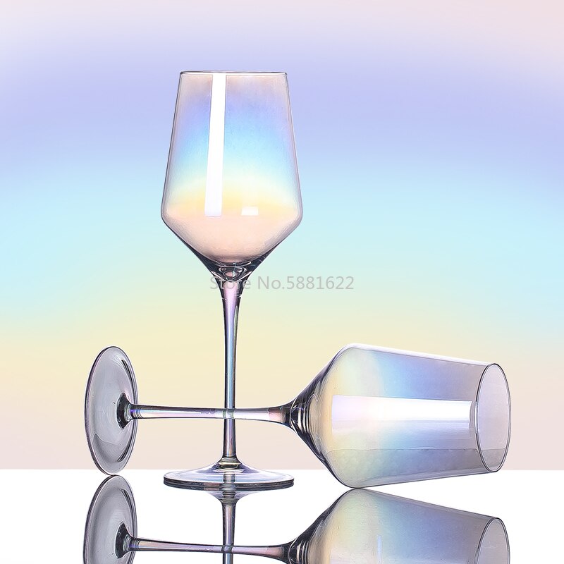 Crystal glass rainbow red wine glass goblet home drinkware U-shaped decanter wine glass chanpagne cup drinking utensils