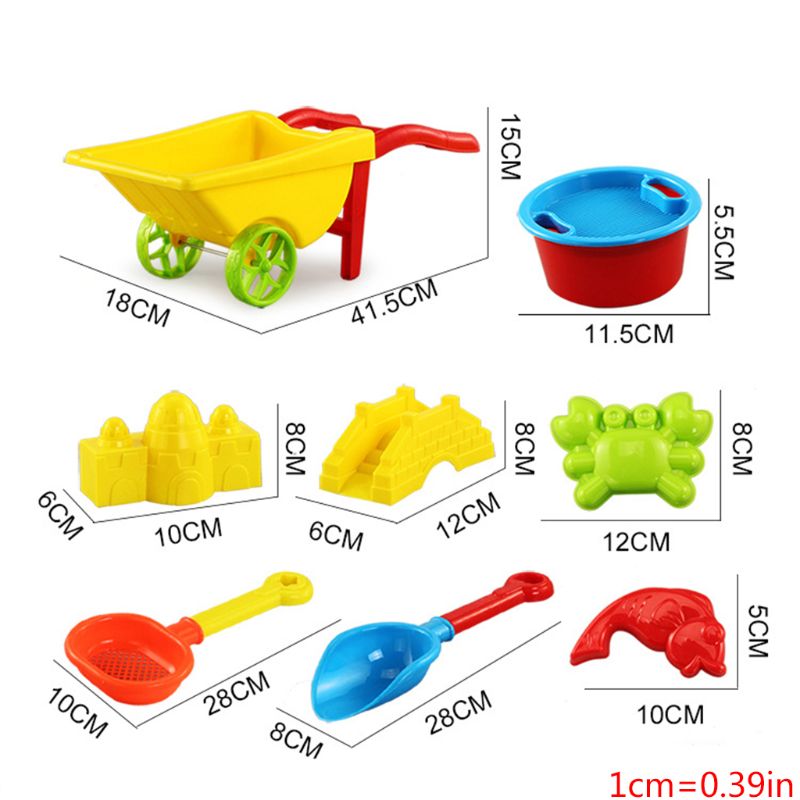 1 Set Beach Toys for Kids Baby Children Playing Game Sand Mould Cartoon Bucket Pail Children Sandbox Set Kit Toys: O