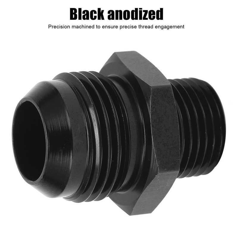 Fuel Line Fitting 12 AN to 1/2NPT 6061-T6 Aluminum Black Anodized Adapter for Most Fluids