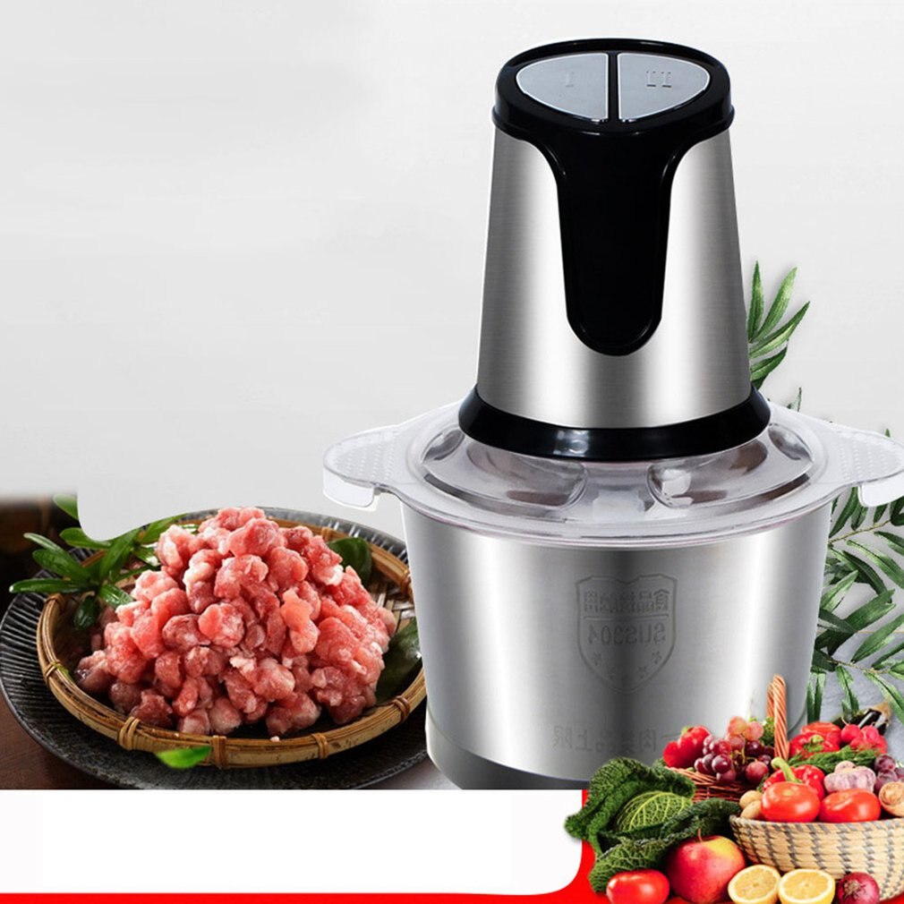 Household meat grinder Food Chopper Stainless Steel Food Processor for Meat Vegetables Fruits 4 Sharp Blades