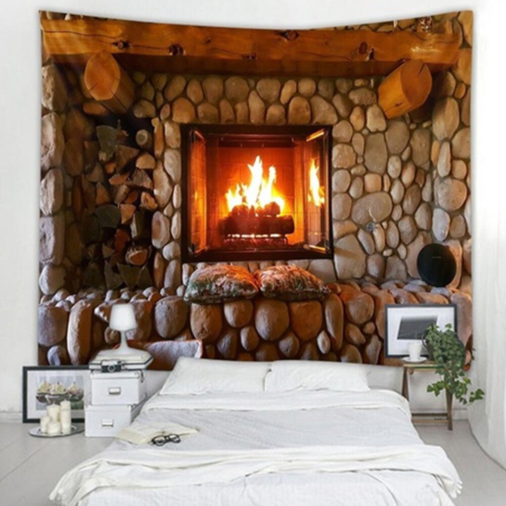 Sten pejs mønster wall art hængende gobelin værelse sengetæppe tæppe dekor